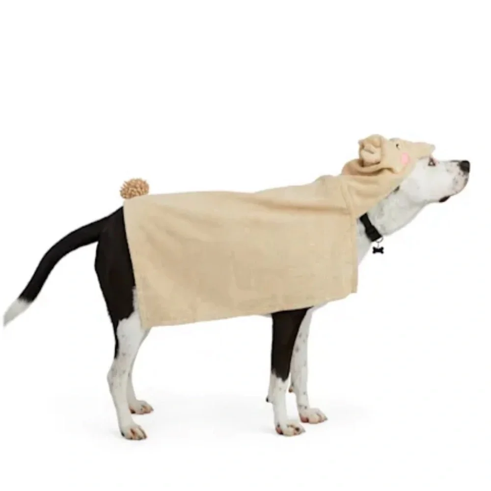 NWT Bear robe hooded dog wash towel L/XL